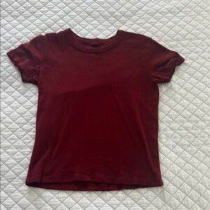 Brandy Melville Red Burgundy Short Sleeve T-Shirt